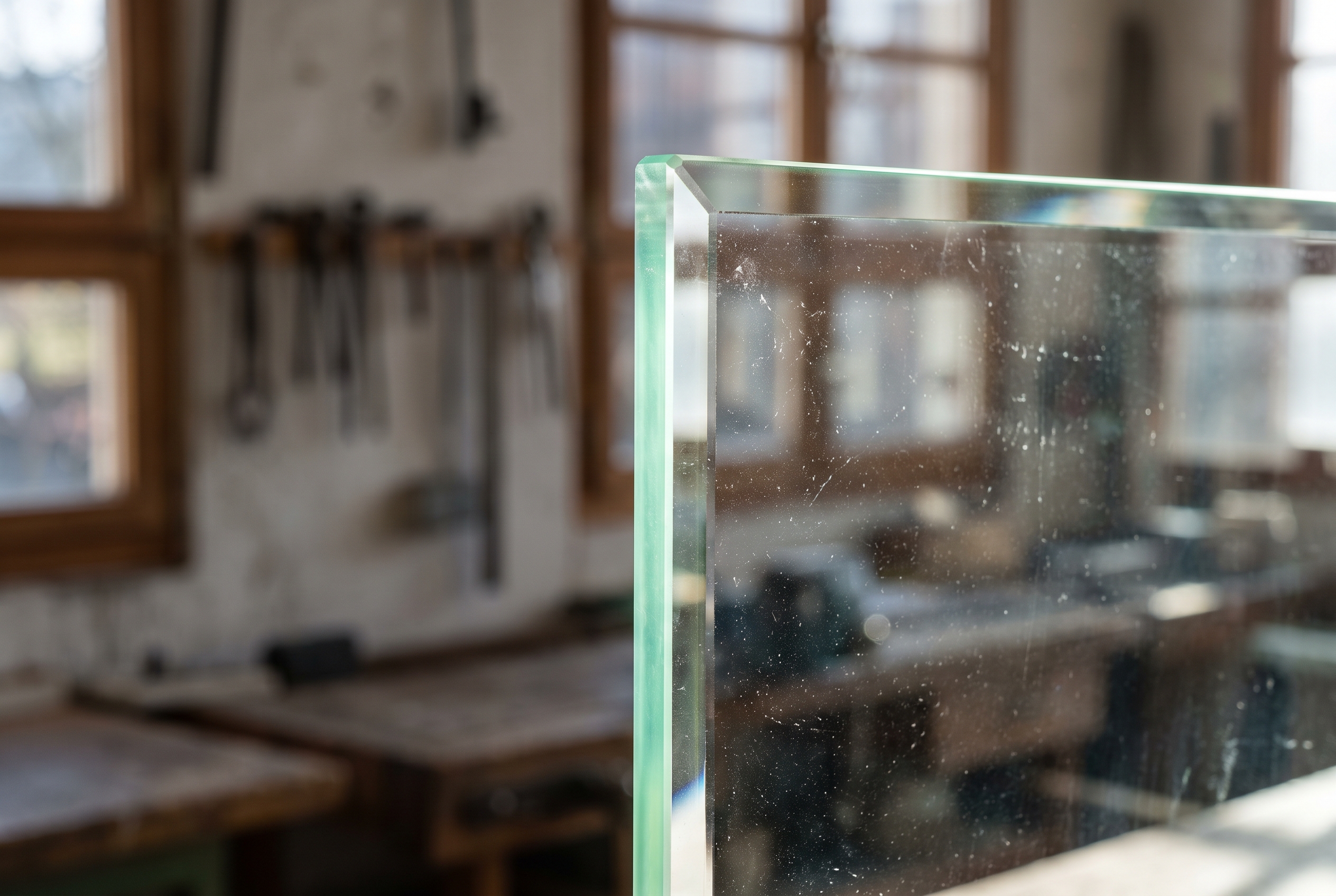 Polished glass edge detail